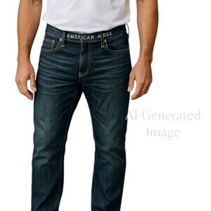 American Eagle AEO Mens SLIM STRAIGHT Cotton Denim BlACK Jean Size 28 X 30